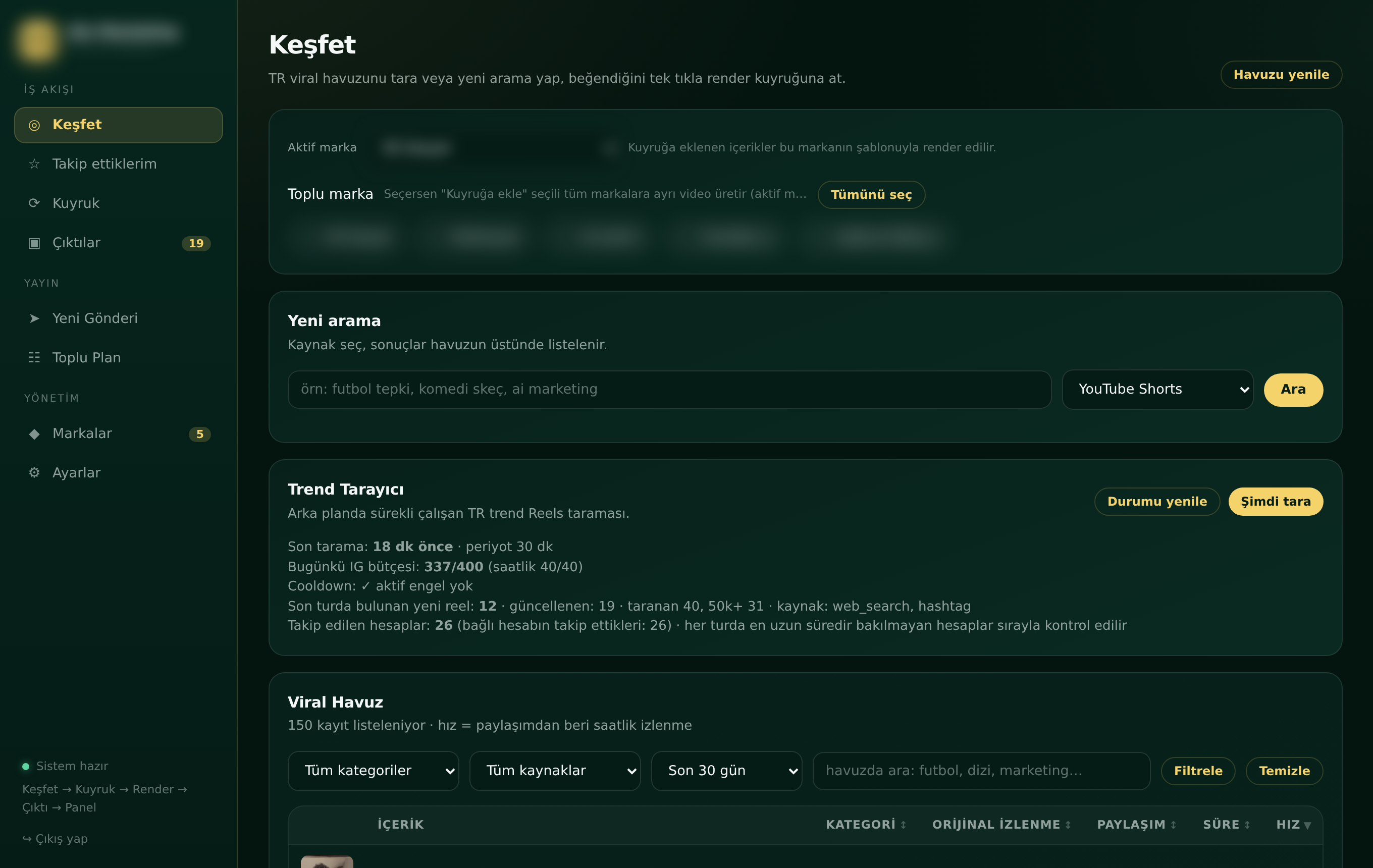 Keşfet — viral havuz